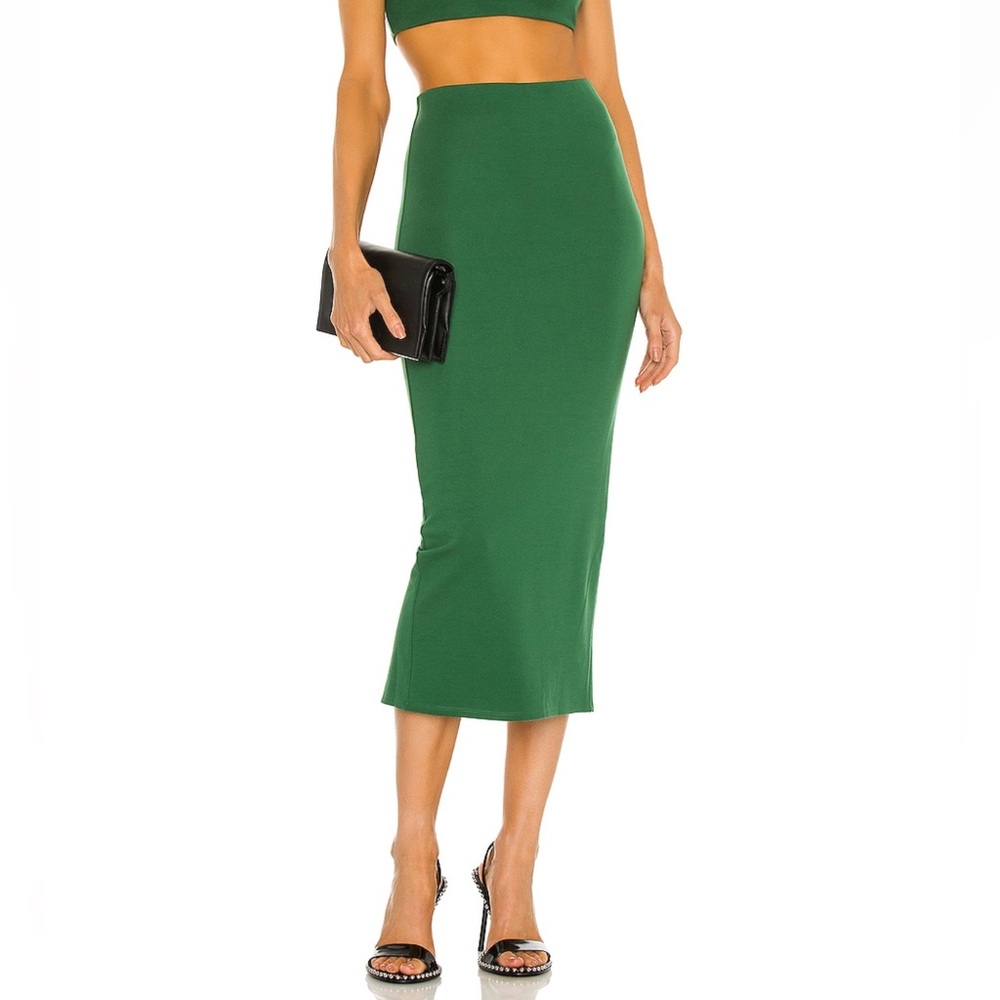 Michael Costello Amira Mid Skirt in Green